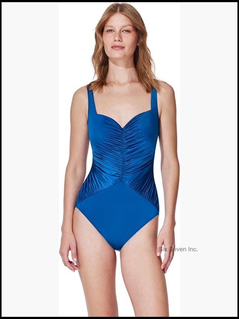 Gottex Sweetheart Ruched One Piece - Built-In Soft Cups, Adjustable Straps,